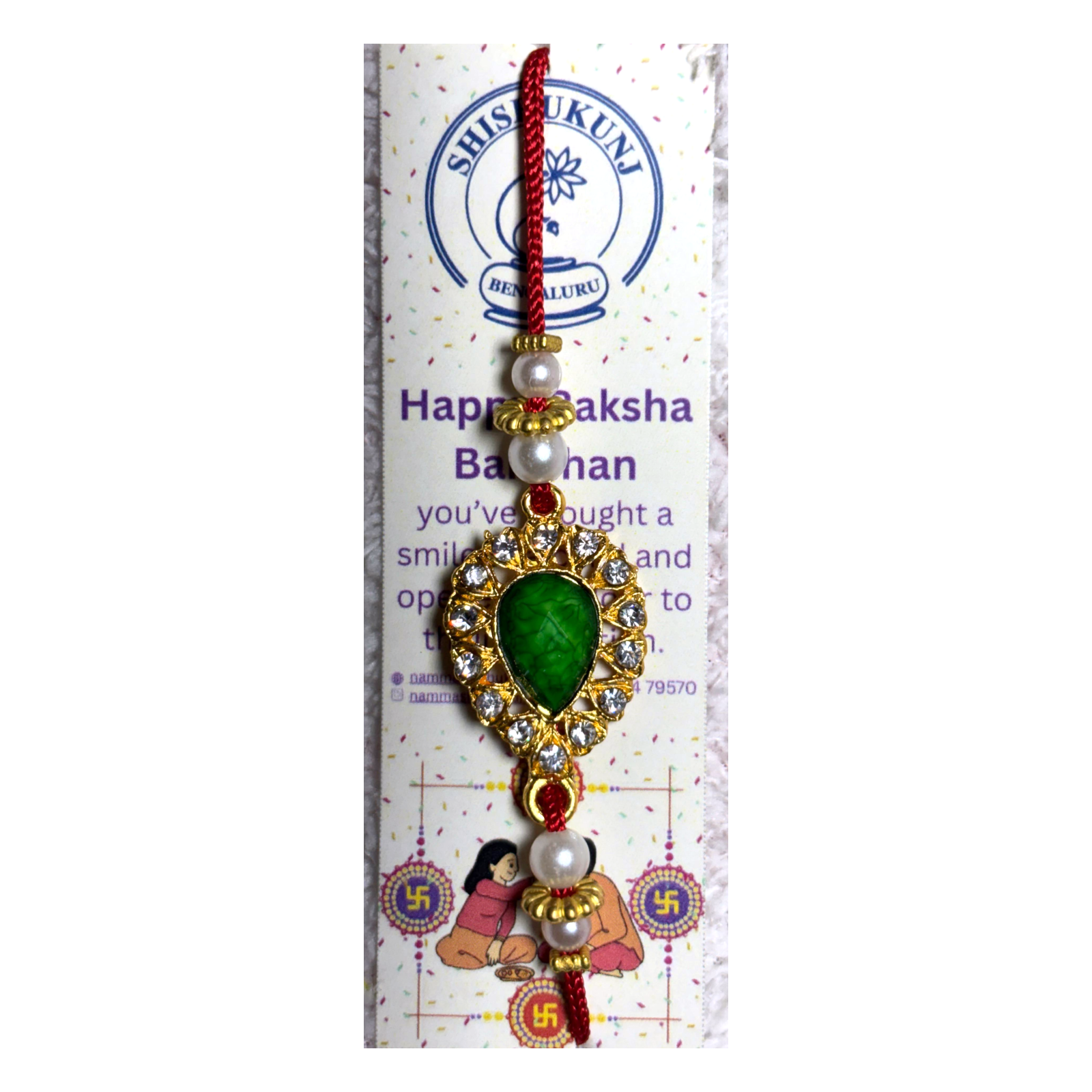 Emerald Diya Rakhi