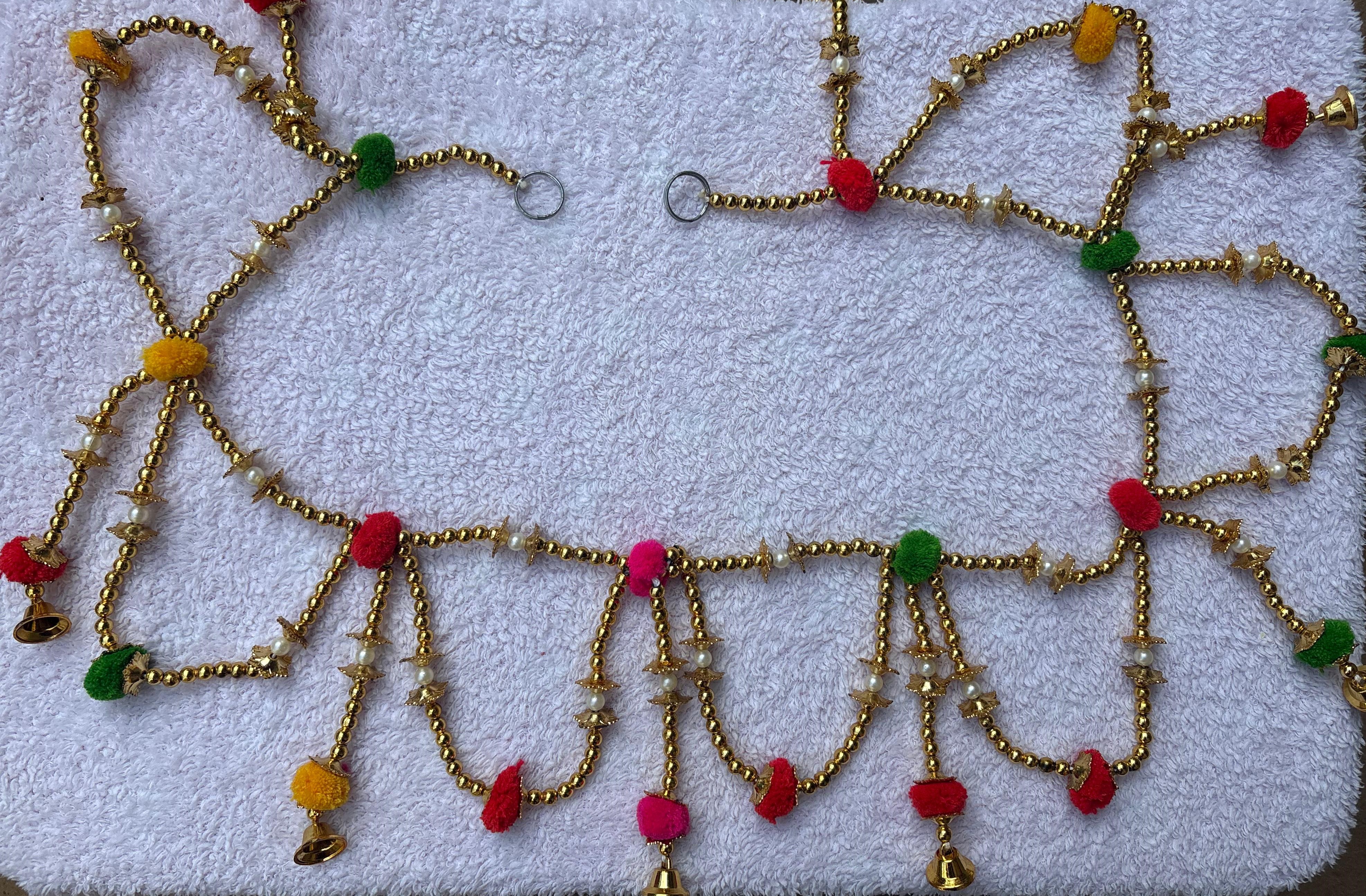 Golden Beaded Bell Toran